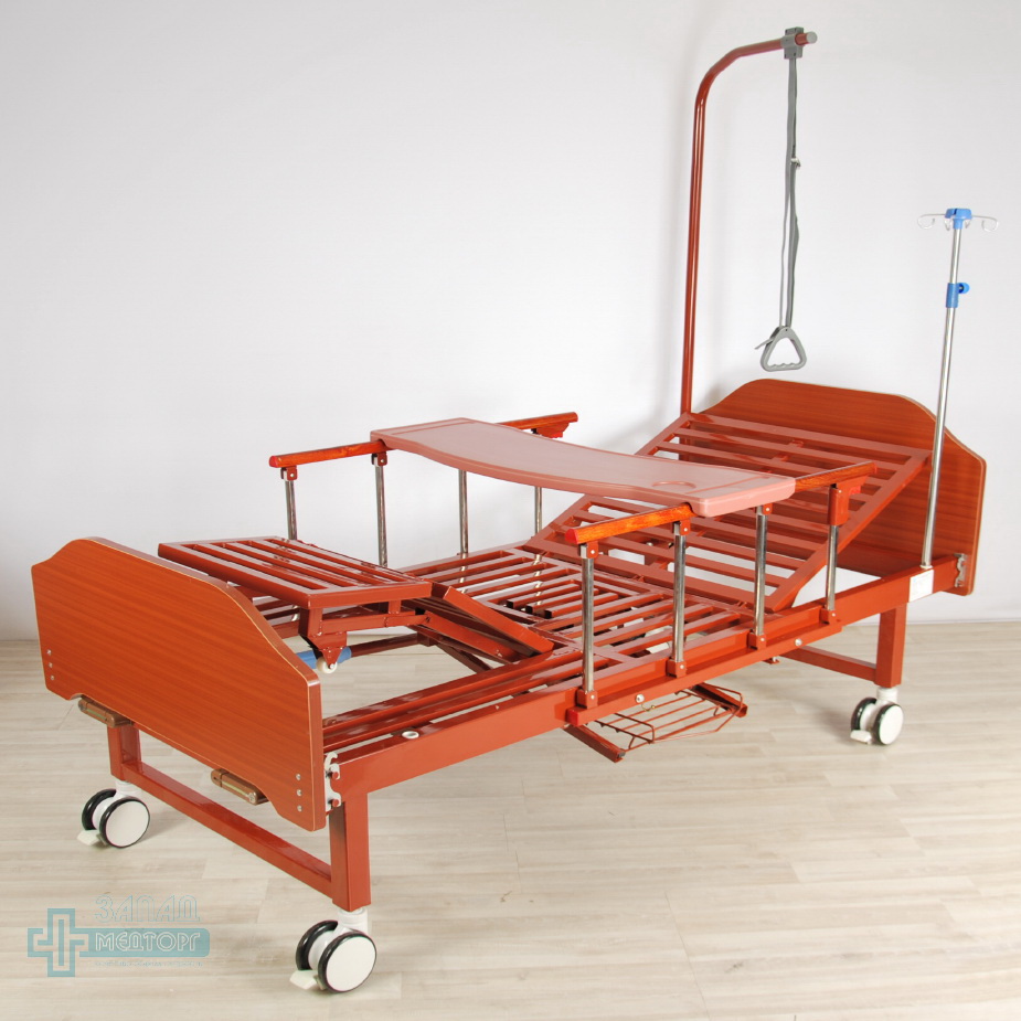 кровать медицинская механическая МК-1123 столик подъем ног